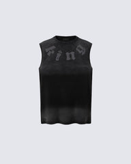 American Retro Style Minimalist Letter Print Vest