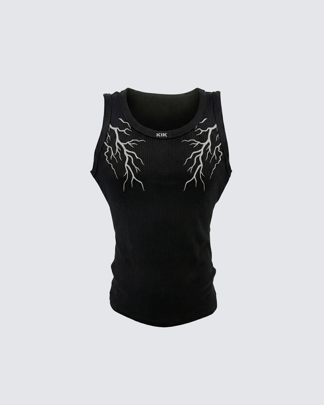 LIGHTNING Series | Street Style Ribbed Tank Top Hover Image
