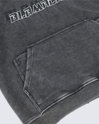 Washed Letter Print Hoodie with Utility Pocket