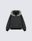 Striped Hoodie Jacket with Fur Trim