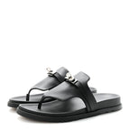 Calfskin Womens Empire Sandals 38 Black