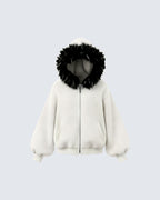 KIIKIO Fur Collar Cozy Hoodie