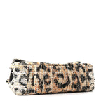 Tweed Mixed Fibers Leopard Print Small Souplissimo Maxi Flap Brown Black White
