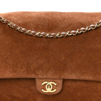 Suede Calfskin Souplissimo Maxi Flap Camel