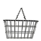 Brass Calfskin Medium Grocery By Chanel Shopping Basket Silver