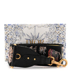 Canvas Embroidered Floral Shoulder Strap Black Multicolor