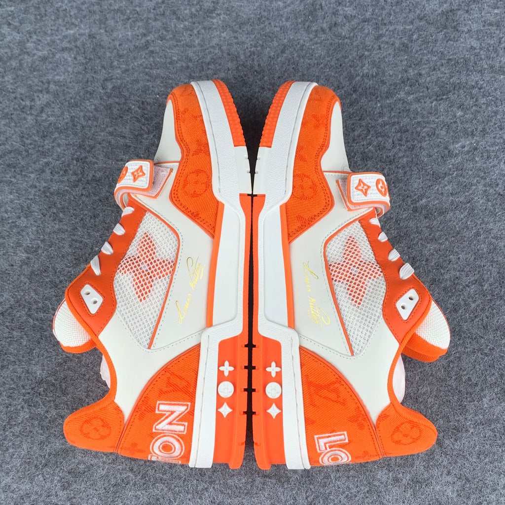 LV Trainer Low ‘Velcro Strap Orange Monogram Denim’:
