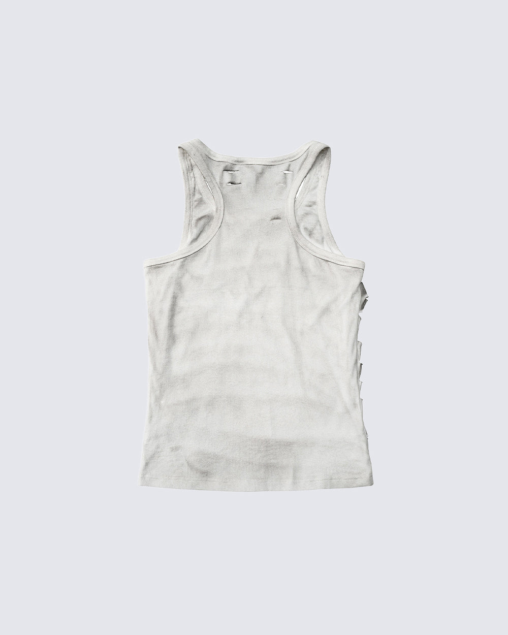 Grunge Acid Wash Star Rhinestone Cutout Ribbed Tank Top