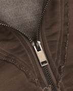 Paneled Stitch Line Zip-Up Hoodie