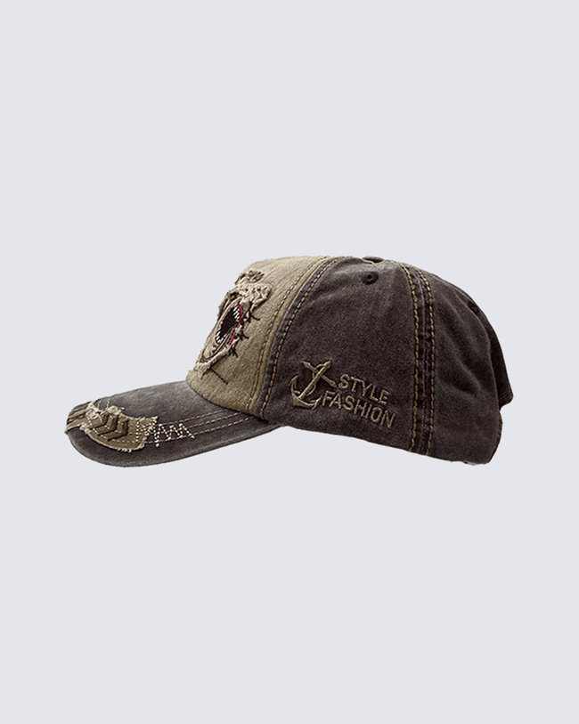 Vintage Monster Embroidery Patchwork Baseball Cap Main Image