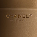 Suede Calfskin Souplissimo Maxi Flap Dark Beige