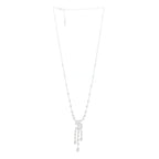 18K White Gold Diamond Eternal No 5 Drop Necklace