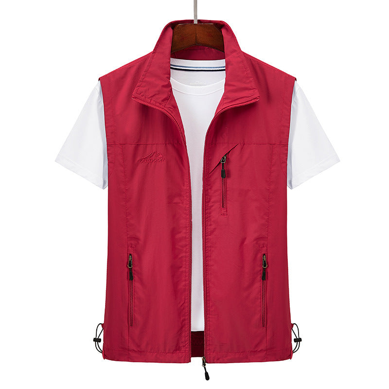 Men's Outdoor Casual Rabbit Fur Vest Waistcoat Coat