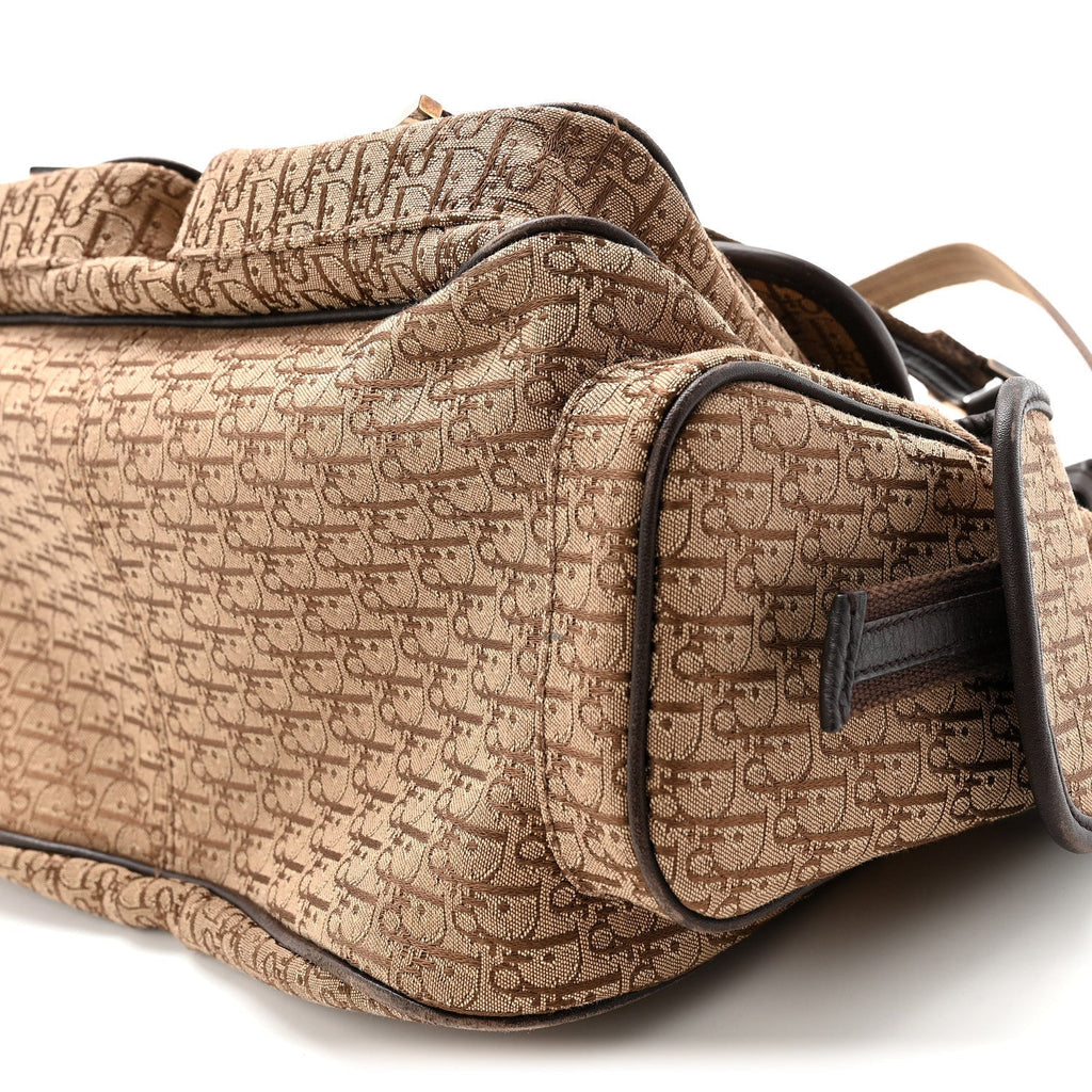 Monogram Pocket Satchel Brown Beige