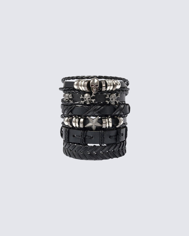 New Star Skull Braided Wristbands Hover Image