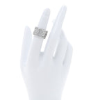18K White Gold Diamond Camellia Ajoure Band Ring 51 5.75
