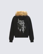 American Street Style Printed Hoodie Jacket