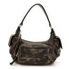 Distressed Nappa Pocket Bag  Sand Coffee