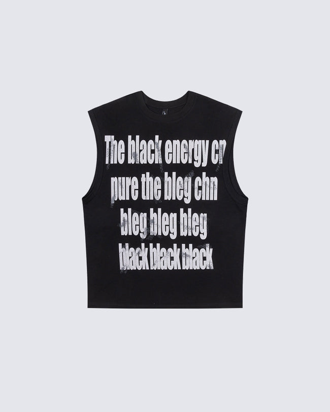 Vintage Washed Text Graphic Sleeveless Tee Hover Image