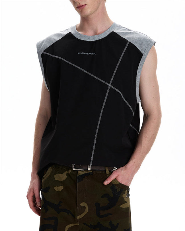 Deconstructed Stitched Ice-Feel Quick-Dry Summer Tank Top Main Image