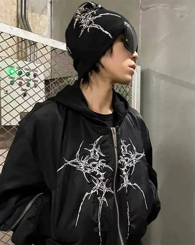 Dark Gothic Skeleton Letter Beanie Main Image