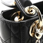 Lambskin Cannage Mini Lady Dior Black