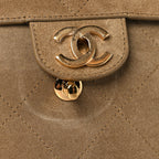 Suede Calfskin Souplissimo Maxi Flap Dark Beige