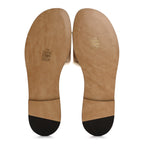 Suede Goatskin Shearling Embroidered Dway Slide Sandals 40.5 Cookie