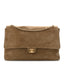 Suede Calfskin Souplissimo Maxi Flap Dark Beige