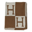 Wool Cashmere Avalon Blanket Ecru Camel