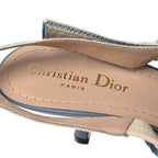 Canvas Embroidered J'Adior Slingback 65mm Pumps 38 Blue Multicolor