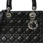 Lambskin Cannage Medium Lady Dior Black