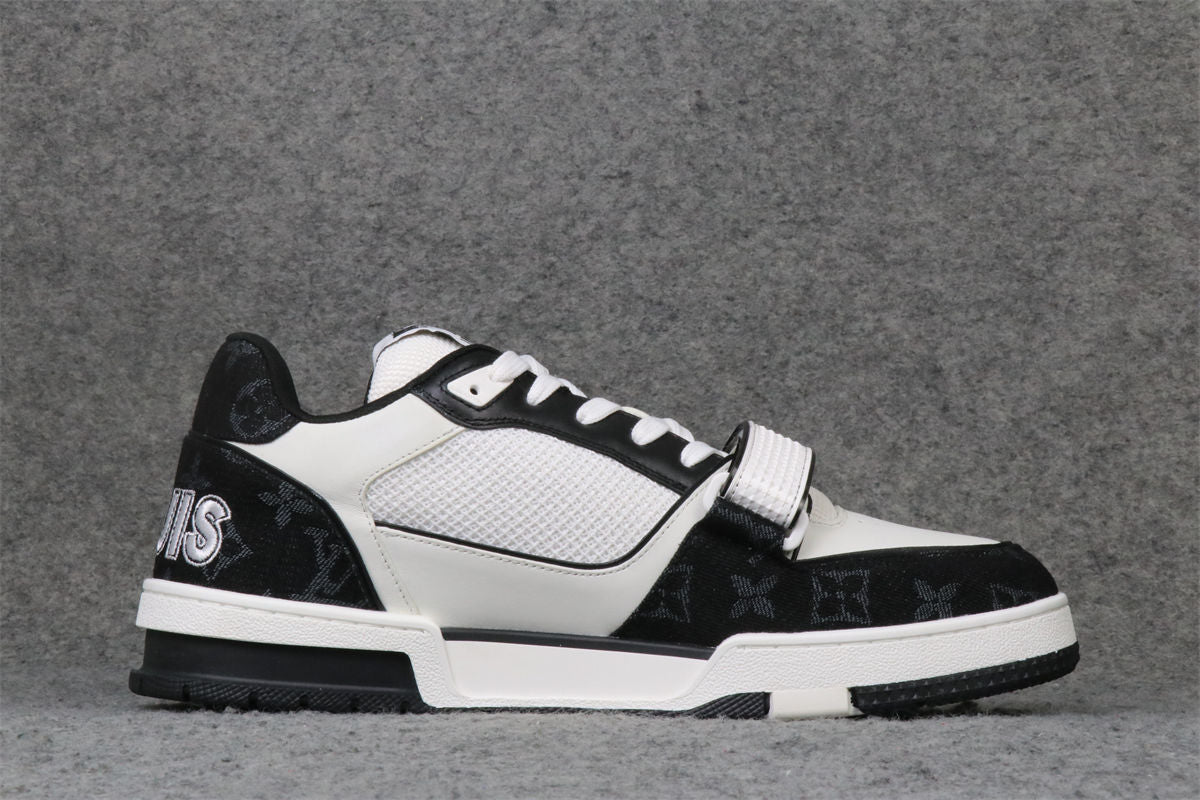 LV Trainer Low 'Velcro Strap - Black Monogram Denim'
