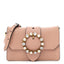 Goatskin Madras Soft Calfskin Crystal Pearl Embellished Shoulder Bag Orchidea