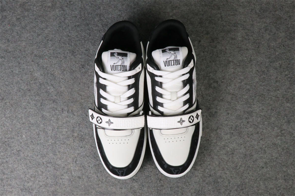 LV Trainer Low 'Velcro Strap - Black Monogram Denim'