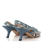 Canvas Embroidered J'Adior Slingback 65mm Pumps 38 Blue Multicolor