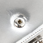 Metallic Patent Micro-Cannage Baby Diorama Flap Bag Silver