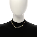 Metal Pearl Crystal J'Adior Choker Necklace Antique Gold