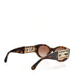Acetate Calfskin Chain Polarized CC Sunglasses 5536-Q-A Tortoise