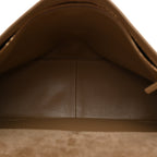 Suede Calfskin Souplissimo Maxi Flap Dark Beige