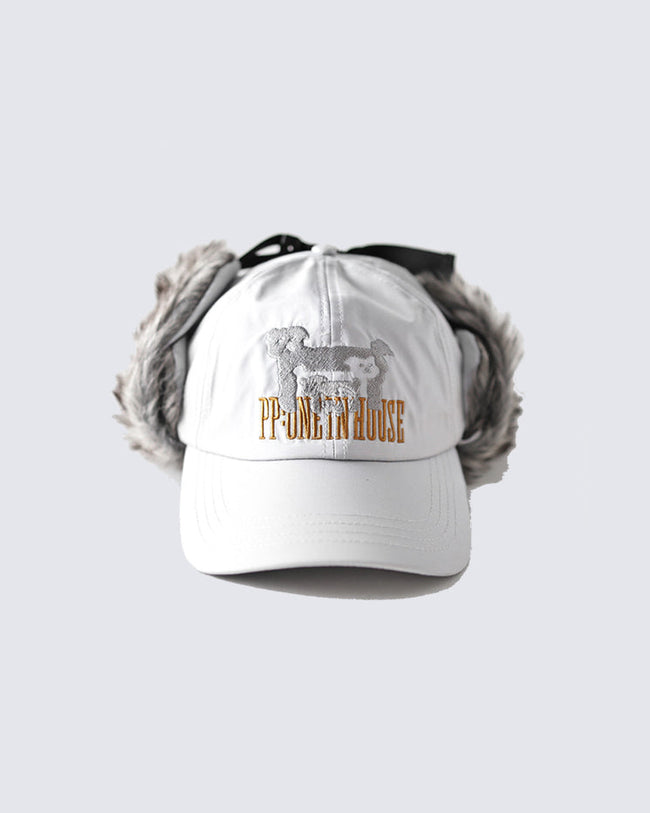 Puppy Embroidery Plush Dual-Wear Couple Cap Hover Image