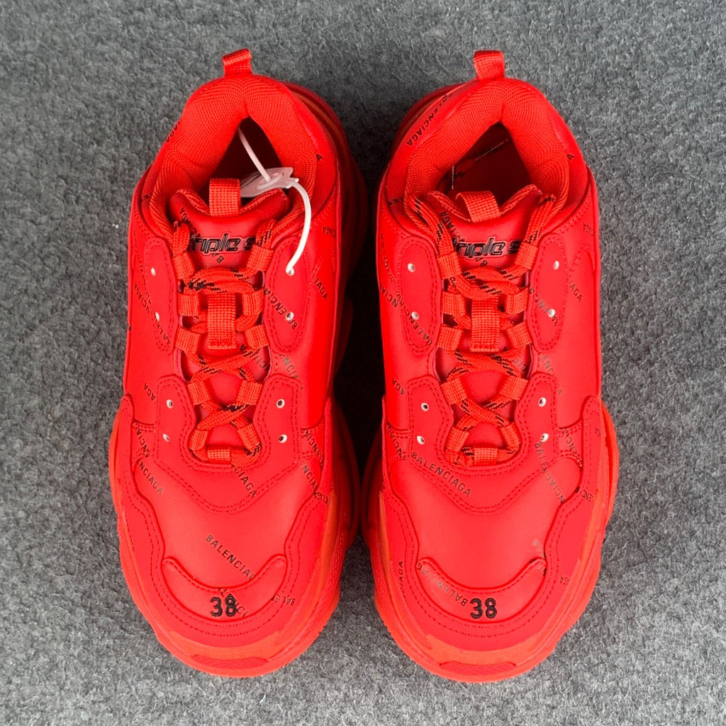 Balenciaga Triple S 'Allover Logo - Red'