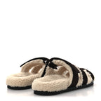 Suede Goatskin Woolskin Womens Chypre Sandals 38.5 Marron Ebene