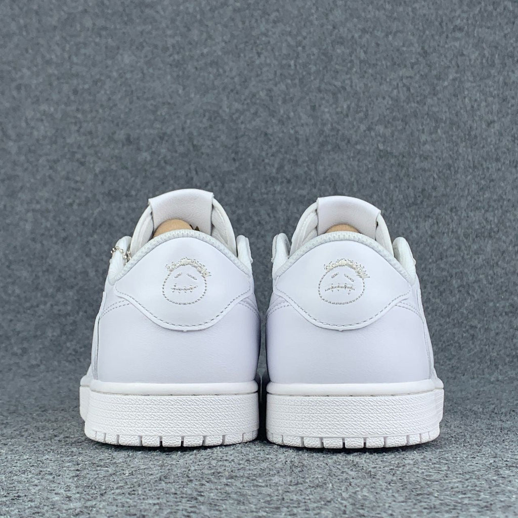 Custom Travis Scott x Air Jordan 1 Retro Low OG SP 'Michael Rubin White Party' Friends & Family