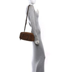Suede Padded Regular Arcadie Top Handle Bag Cacao
