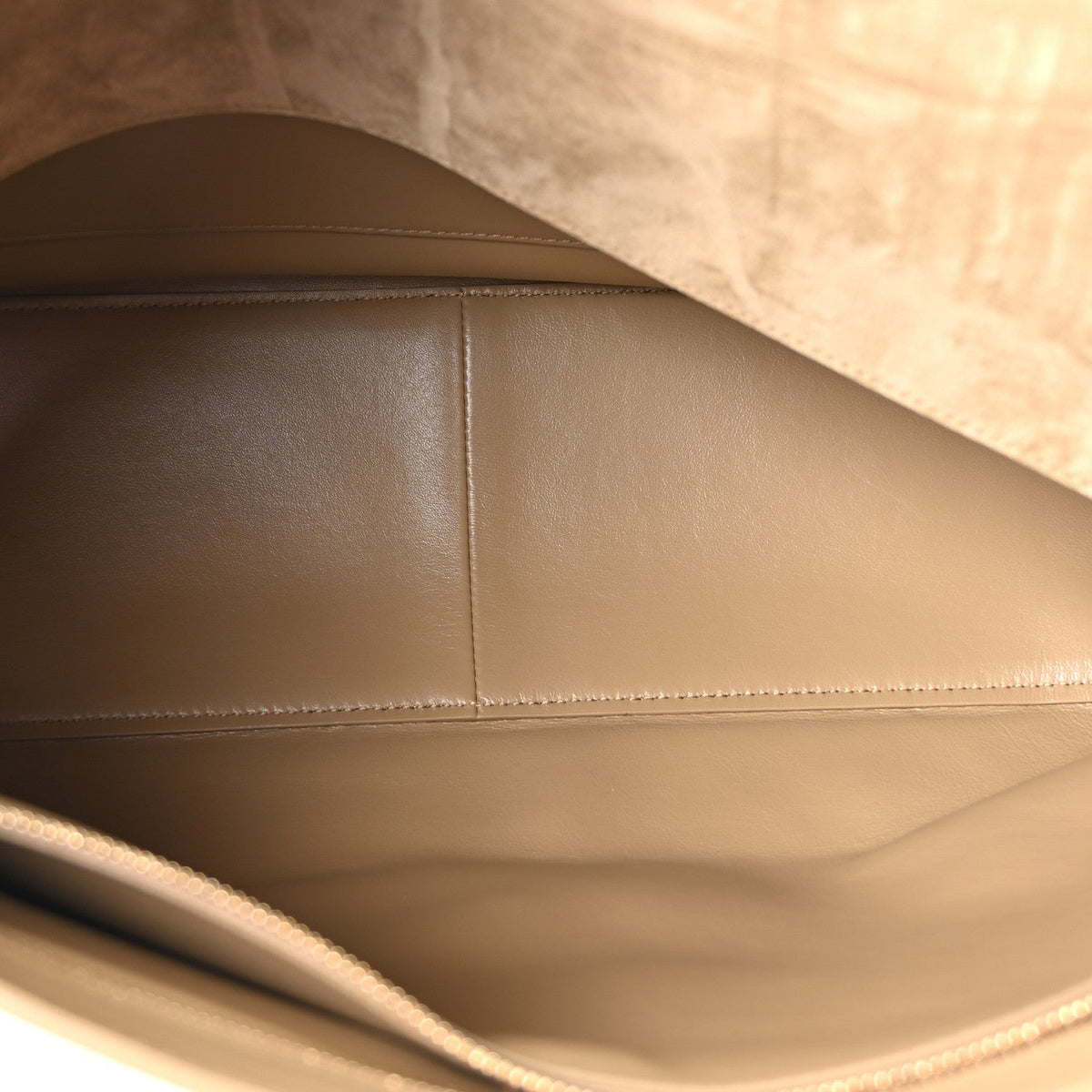 Suede Calfskin Souplissimo Maxi Flap Dark Beige