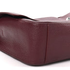 Grained Calfskin Small Souplissimo Maxi Flap Burgundy