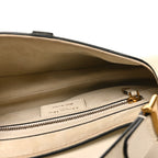 Grained Calfskin Saddle Bag White