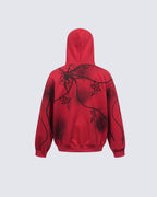 High-Street American Distressed Chain Cross Hoodie