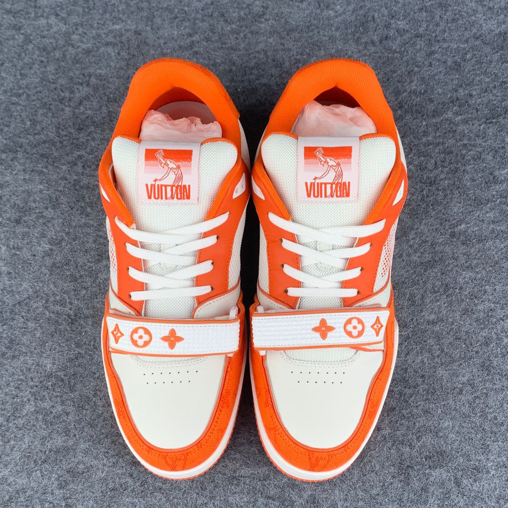 LV Trainer Low ‘Velcro Strap Orange Monogram Denim’: